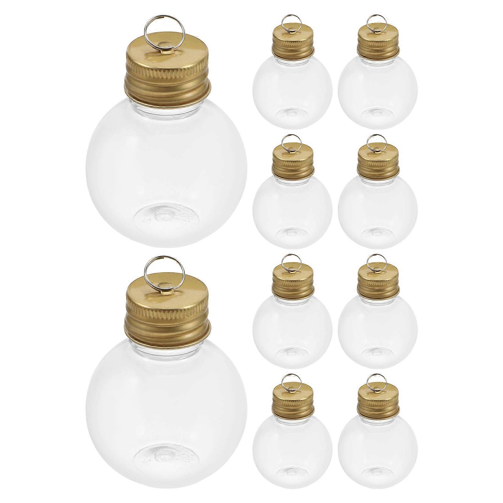 Small Clear Bottles For Decoration Juice Containers Round Ball Shape Spill-Proof Drink Container 10Pcs