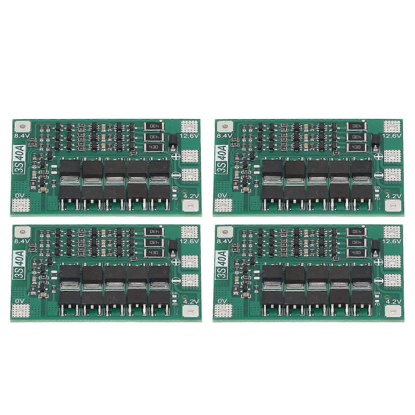 4Pcs Lithium Battery Protection Board PCB 3 String MOS Transistor Accurate Lithium Battery Equalizer 40A