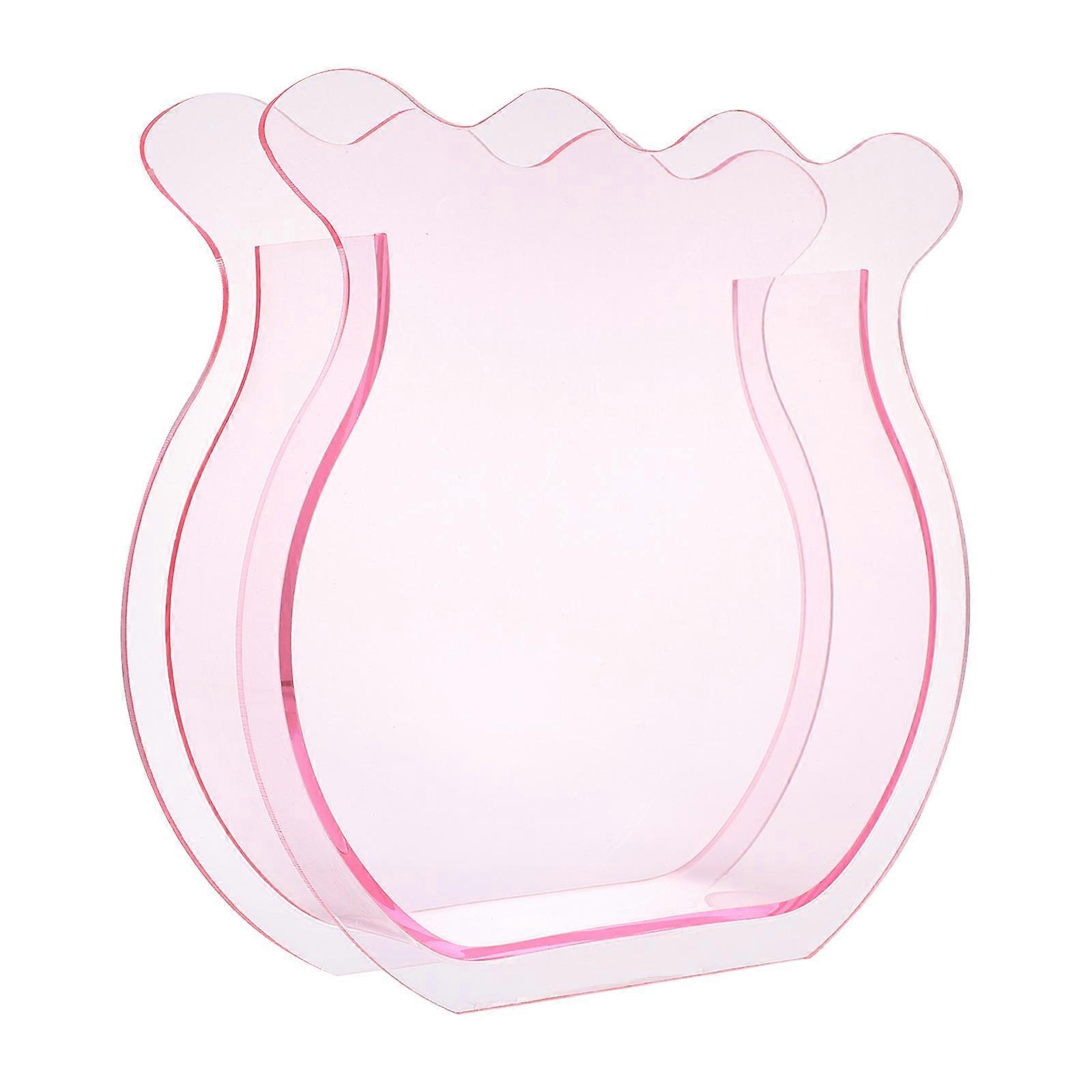Pink Acrylic Vase Flower Vase for Arrangement 5Pcs Multi-Function