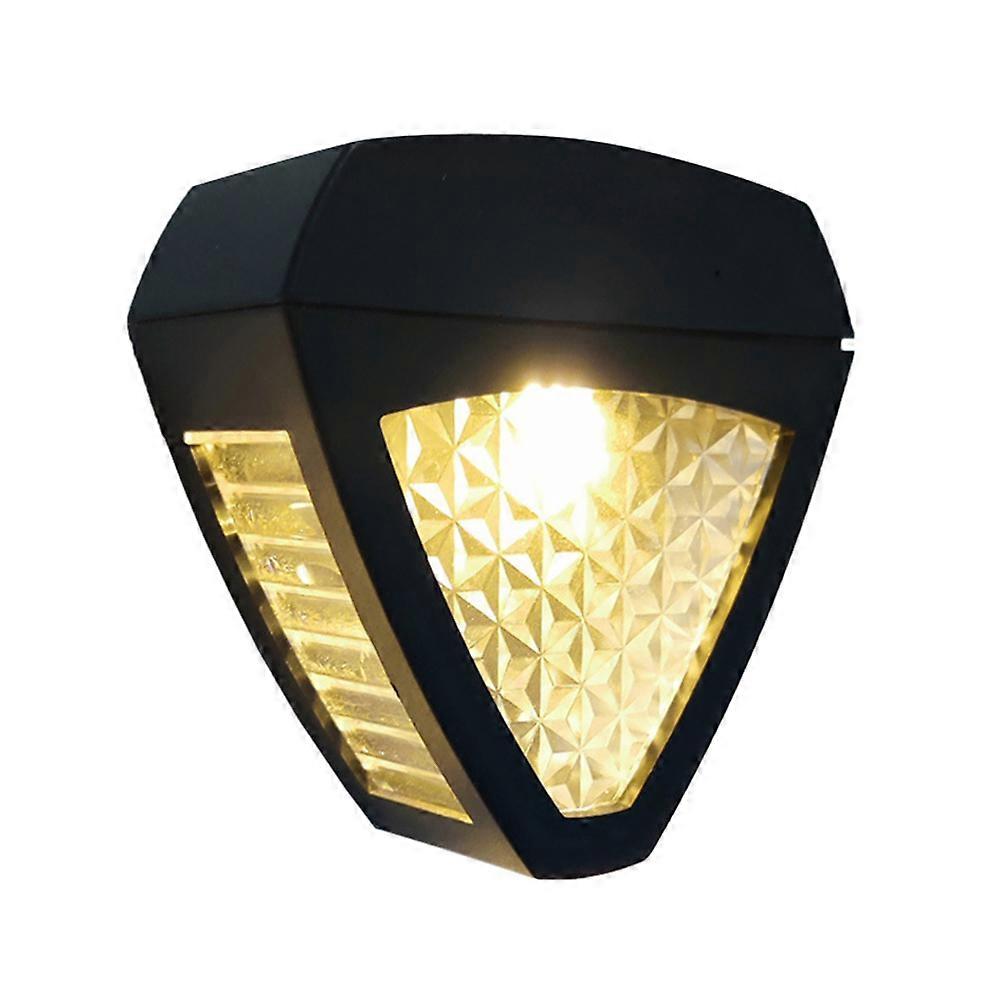 Home Wall Light Black LED Solar Light 2Pcs for Outside Wall Lighting