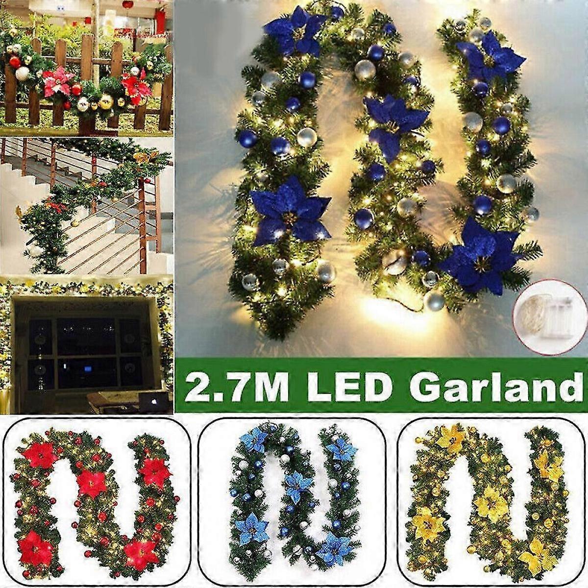 Krans med LED-eventyrlys, julekrans, grankrans, julepynt