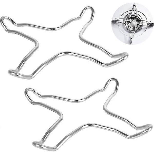 Gas Ring Reducer (2 Pack), Stainless Steel Pan Support, Tetrapod Rack for Gas Stove (Silver)