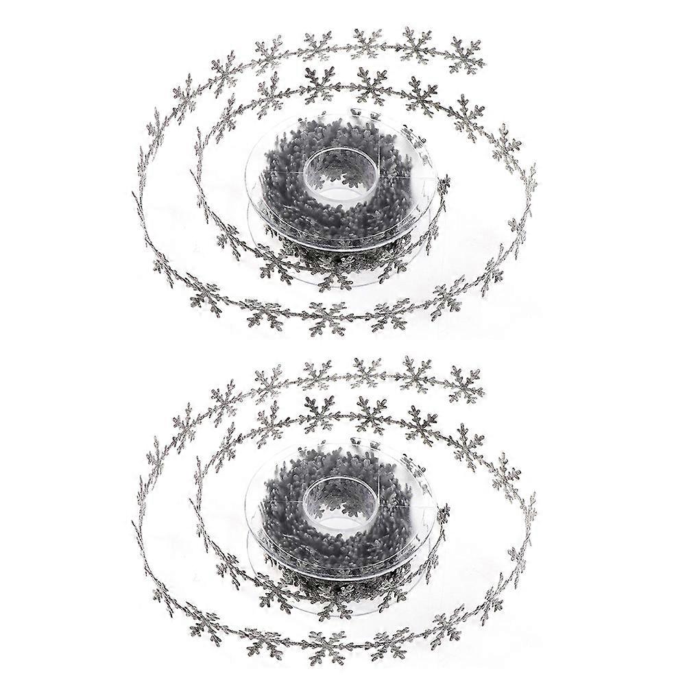 Decorative Snowflake Ribbon for Christmas Tree Use with 2rolls in Grey