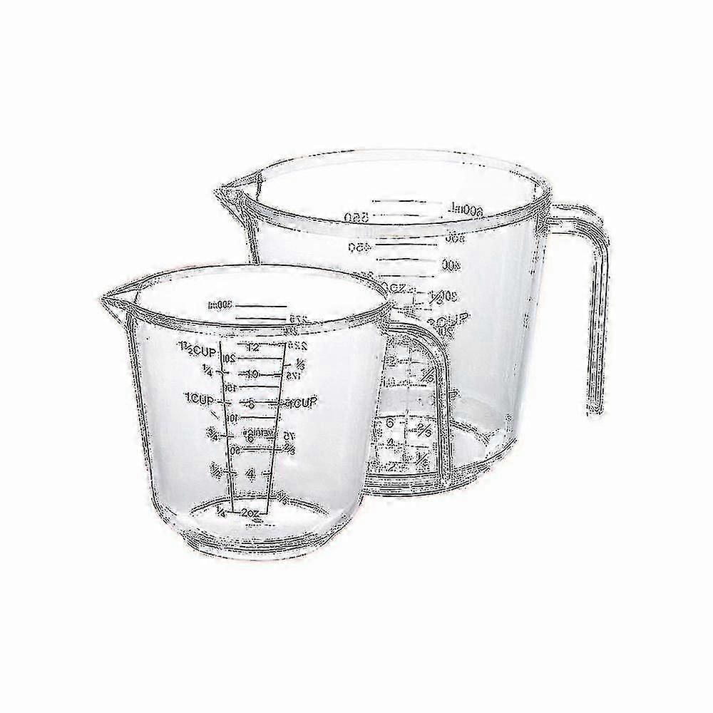 2 Pieces Plastic Measuring Cup Cooking Mug Measuring Plastic