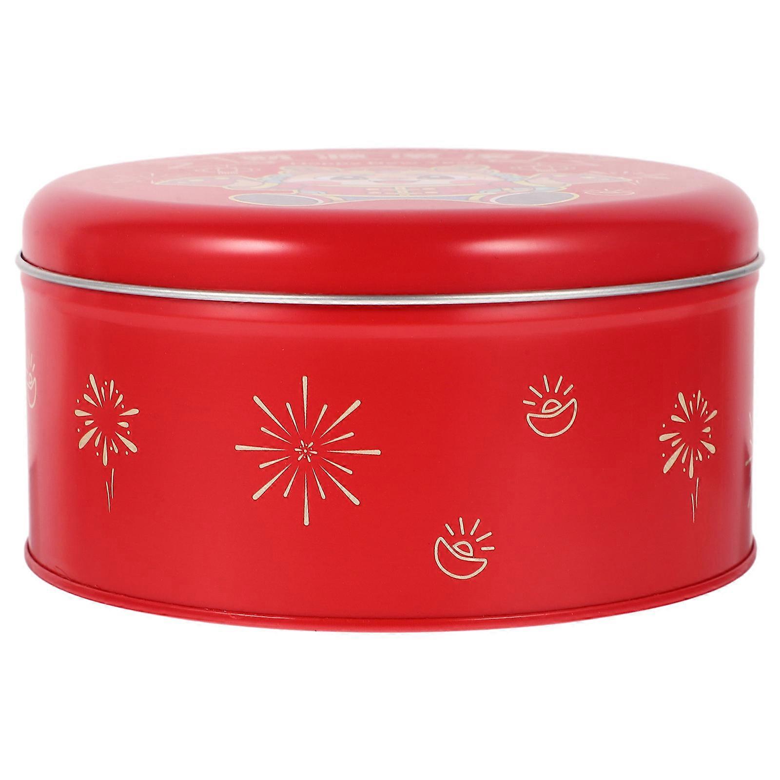 Wedding Tinplate Cookie Tin for Storage 3Pcs Red Candy Biscuit Box