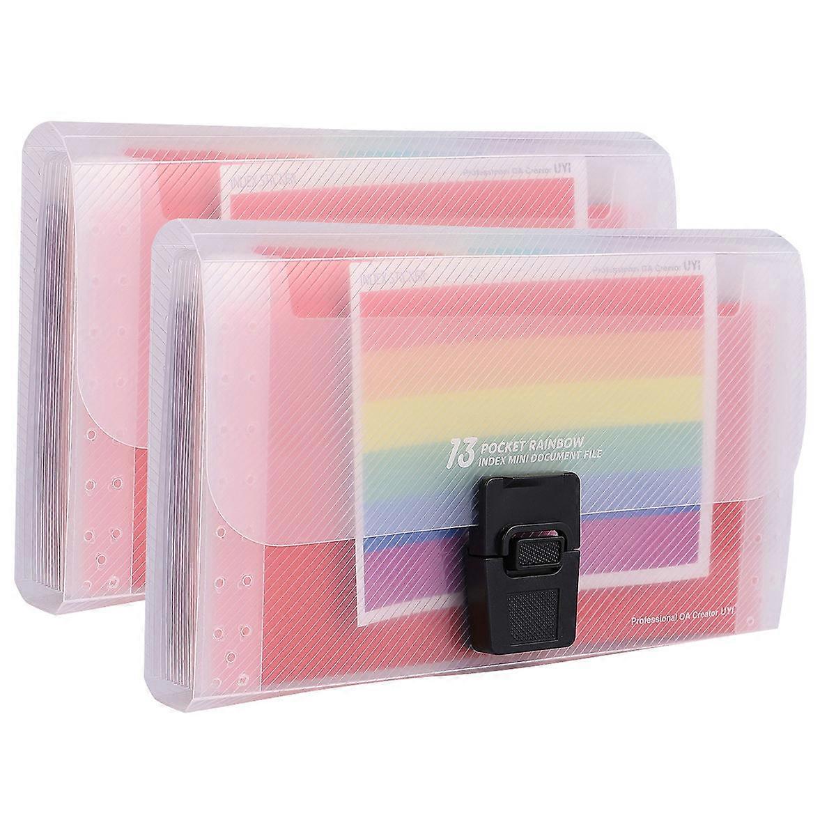 Plastic File Bag A6 Multifunction Document Folder for Storage 4Pcs