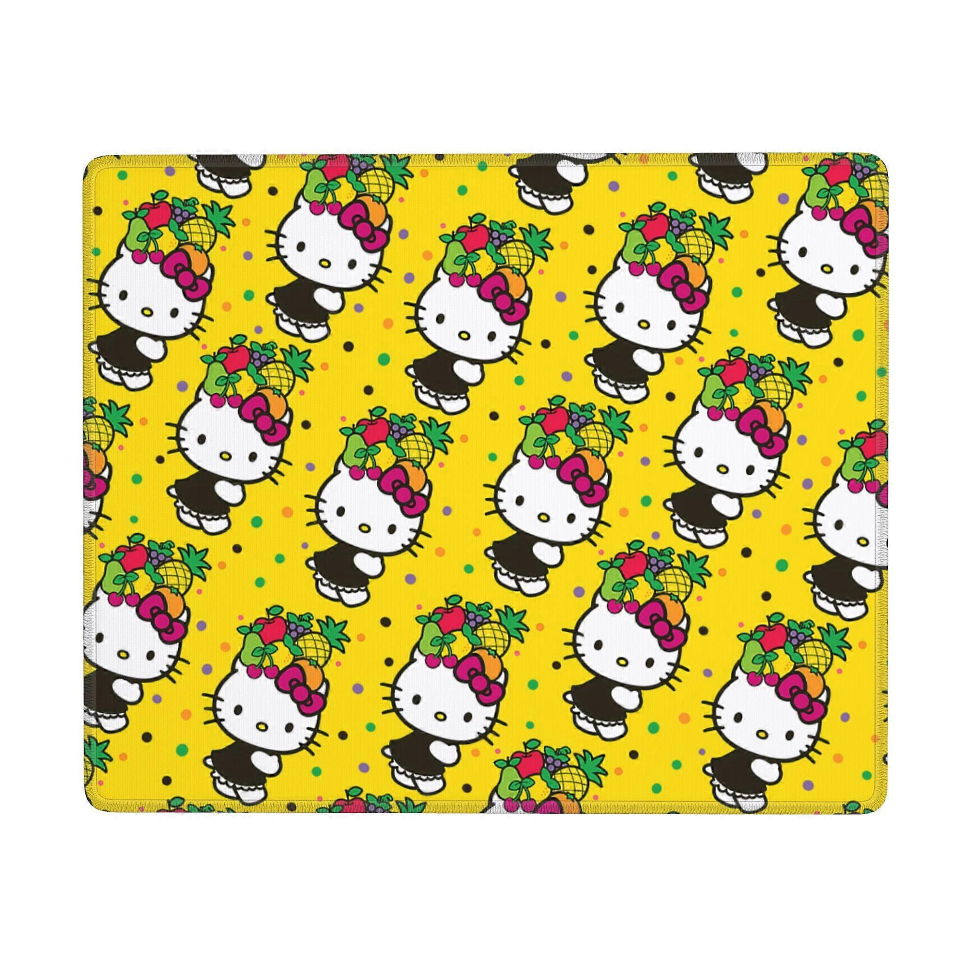 Hello Kitty Anti-slip Rubber Mouse Pad Square Waterproof Desk Pad Suitable for Desktop Decoration Desk Accessories 7x9 Inch (Horizontal)