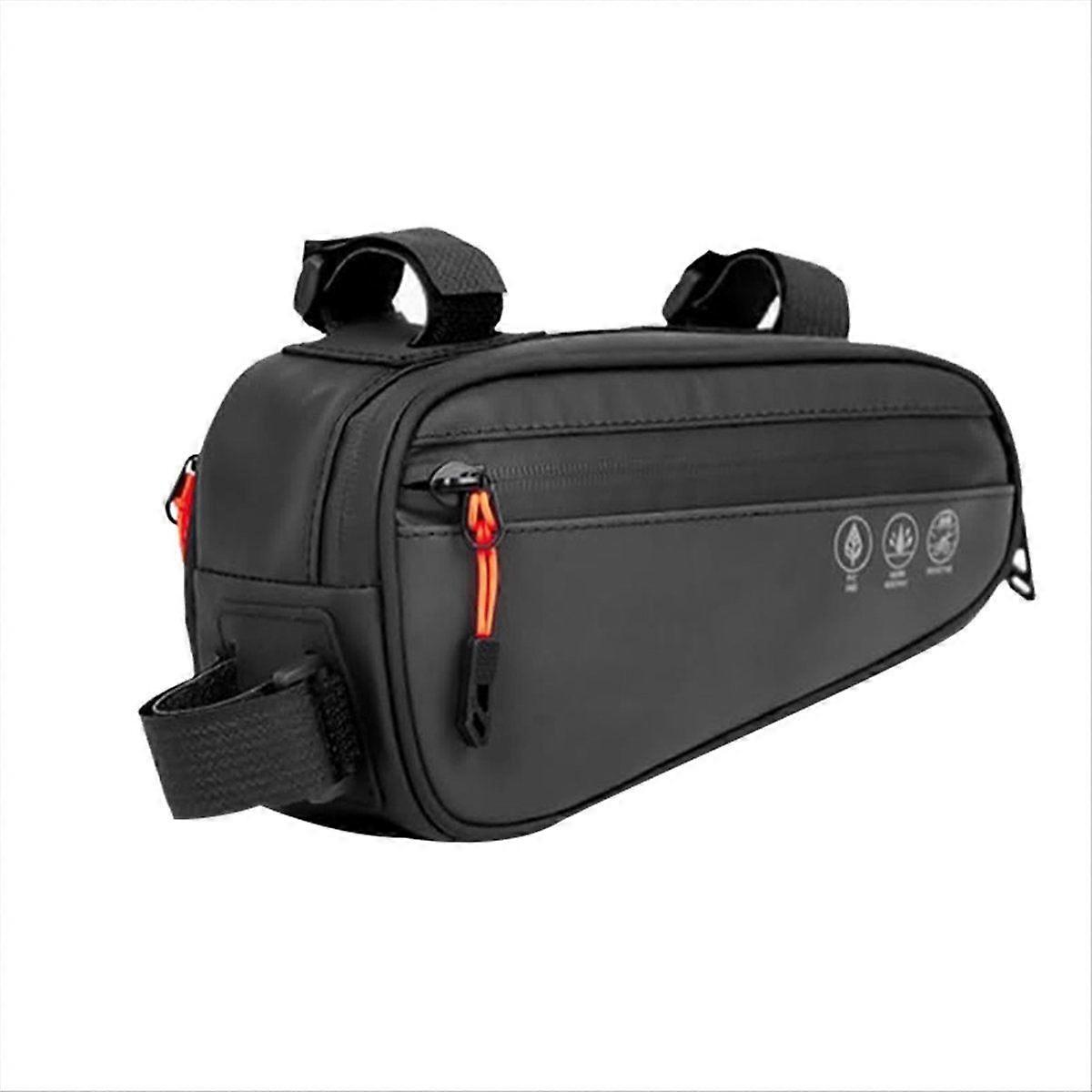 Bike Frame Bag, Waterproof Bicycle Bag with Two Side Pockets