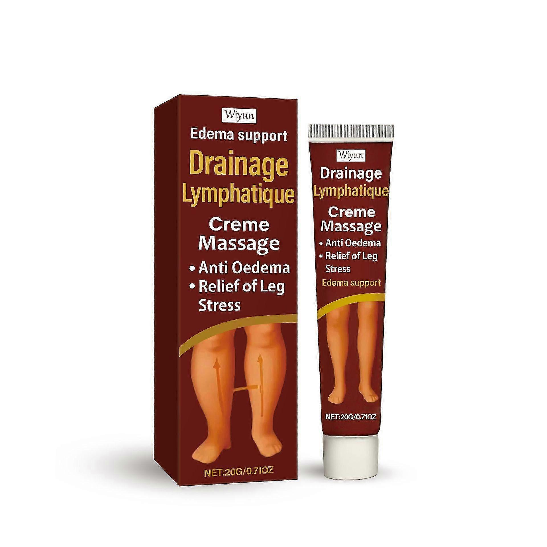 Massage Drainage Lymphatique Crème aux Extraits de Menthe Poivrée - Anti-Œdème Jambe Soulagement du Stress Amélioration des Varices Formule Végétale Naturelle 200g