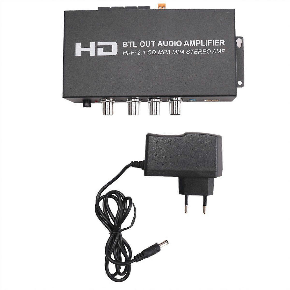 HI-FI 2.1CH Audio Amplifier 160W+80W for Bluetooth/-Compatible / /AUX /Treble Control for Home/Car EU PLUG