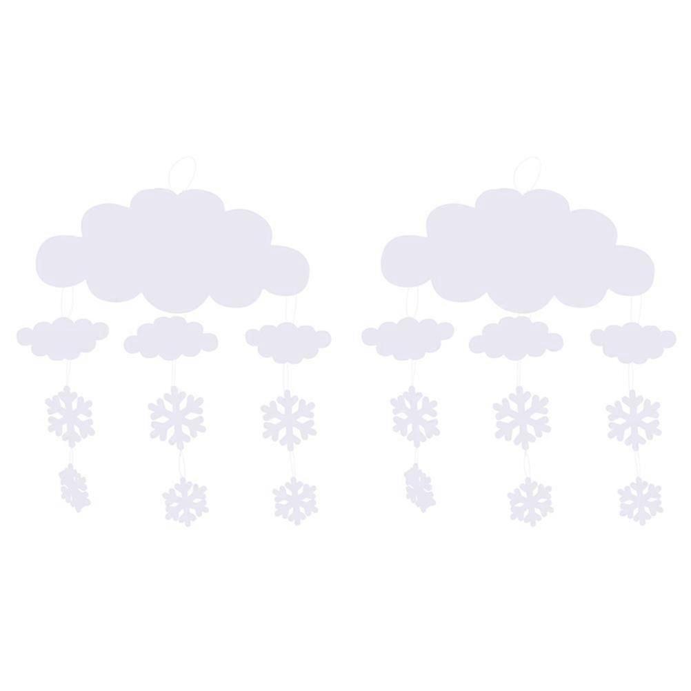 2 Sets Christmas Cloud Snowflake Pendants Christmas Tree Hanging Ornaments