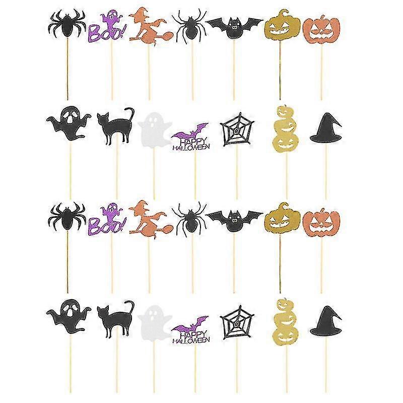 24pcs Cupcake Topper For Halloween Decorations-1