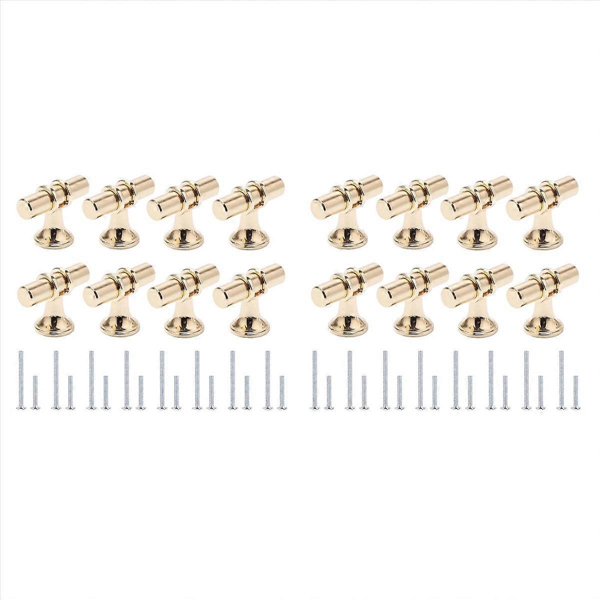 8 Packs Champagne Gold Cabinet Knobs Drawer Knobs Euro T Bar Knobs
