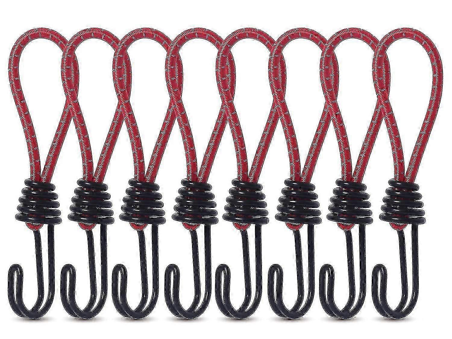 Outdoor Bungee Cords With Hooks - 8pcs Tent Elastic Rope Buckle Hook Spiral Hooks For Camping,tent