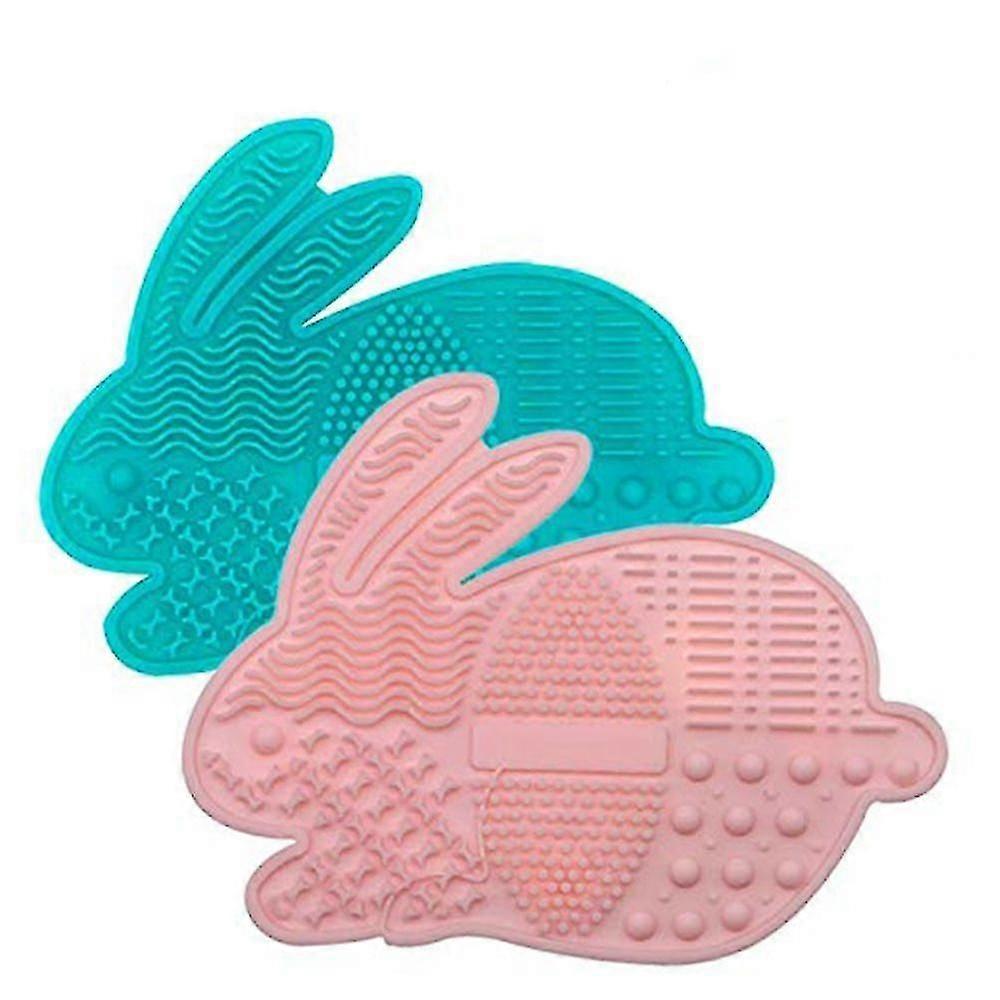 2 Pcs Makeup Brush Cleaning Mat, Portable Makeup Brush Cleaning Tool