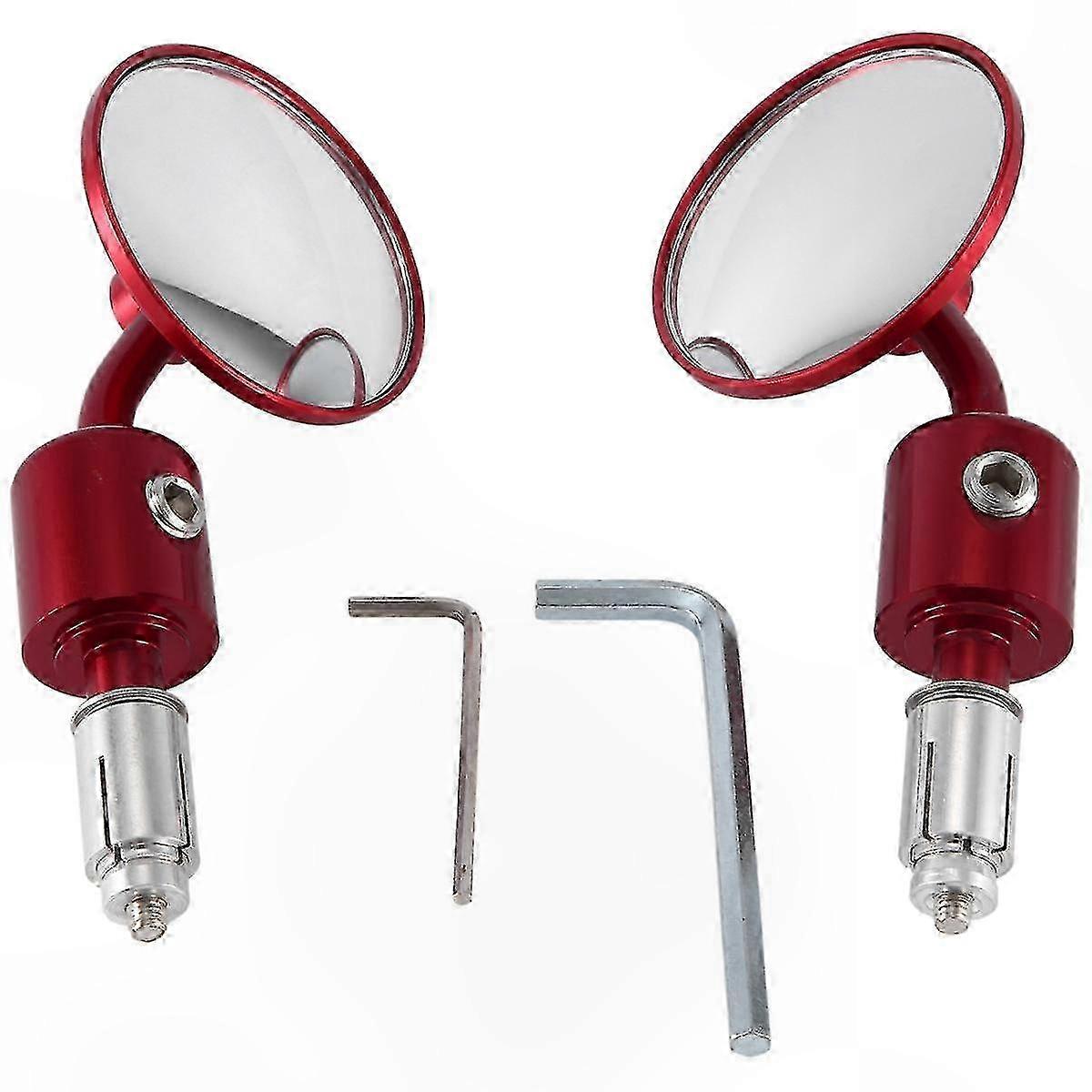 Universal Motorcycle Rearview Mirror with Red Reflector Handle Mount