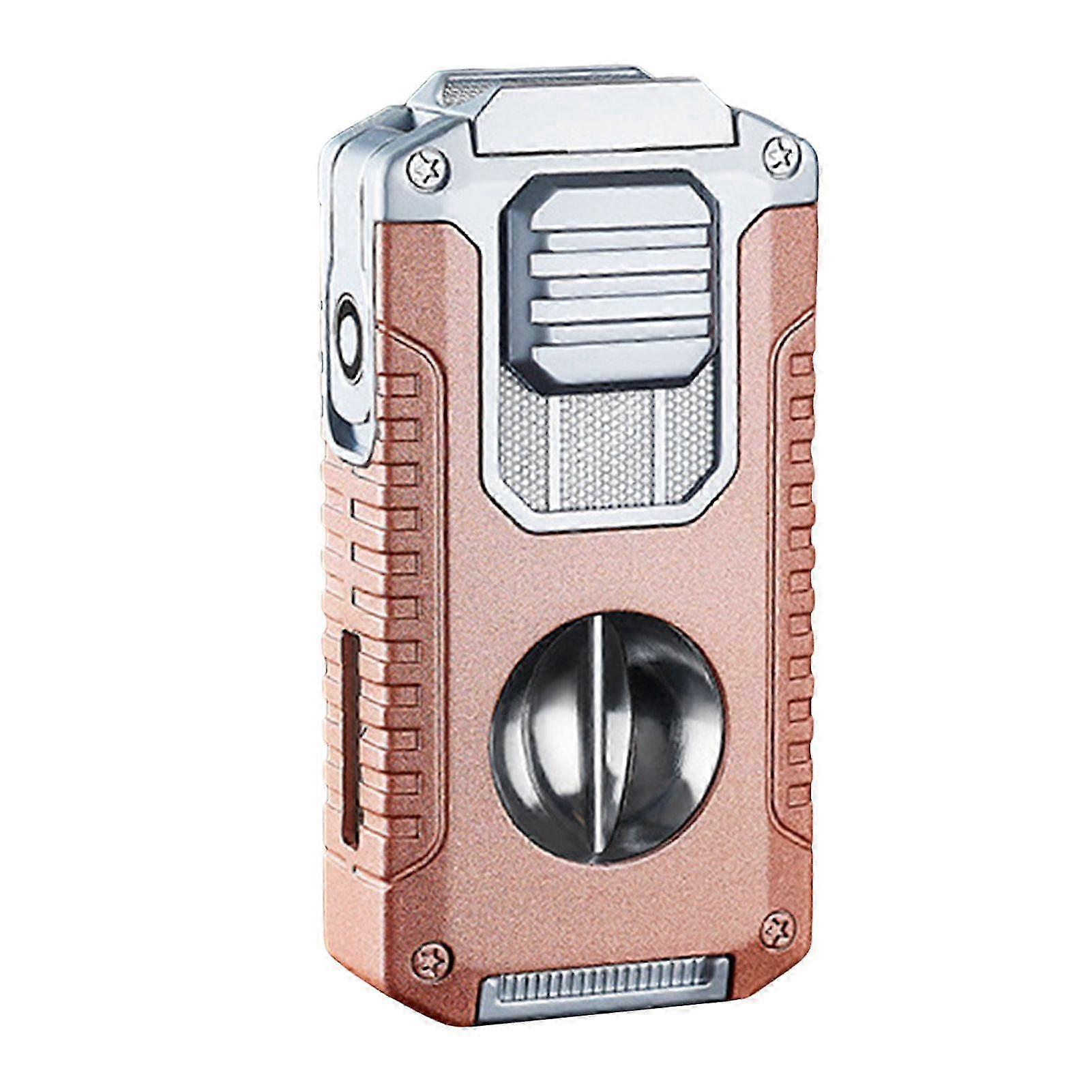 5-in-1 シガーライター Vカッター&パンチ&ドローエンハンサー付き - トリプルジェットフレーム詰め替えブタントーチ、男性へのプレゼントに最適