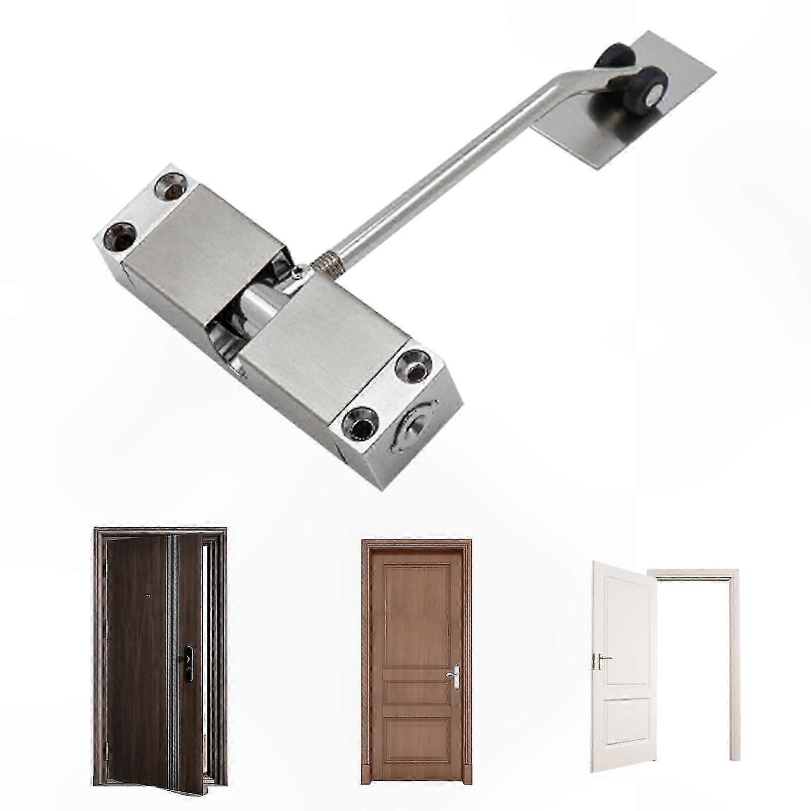 Adjustable Stainless Steel Door Closer with Spring Mechanism for Interior Use
