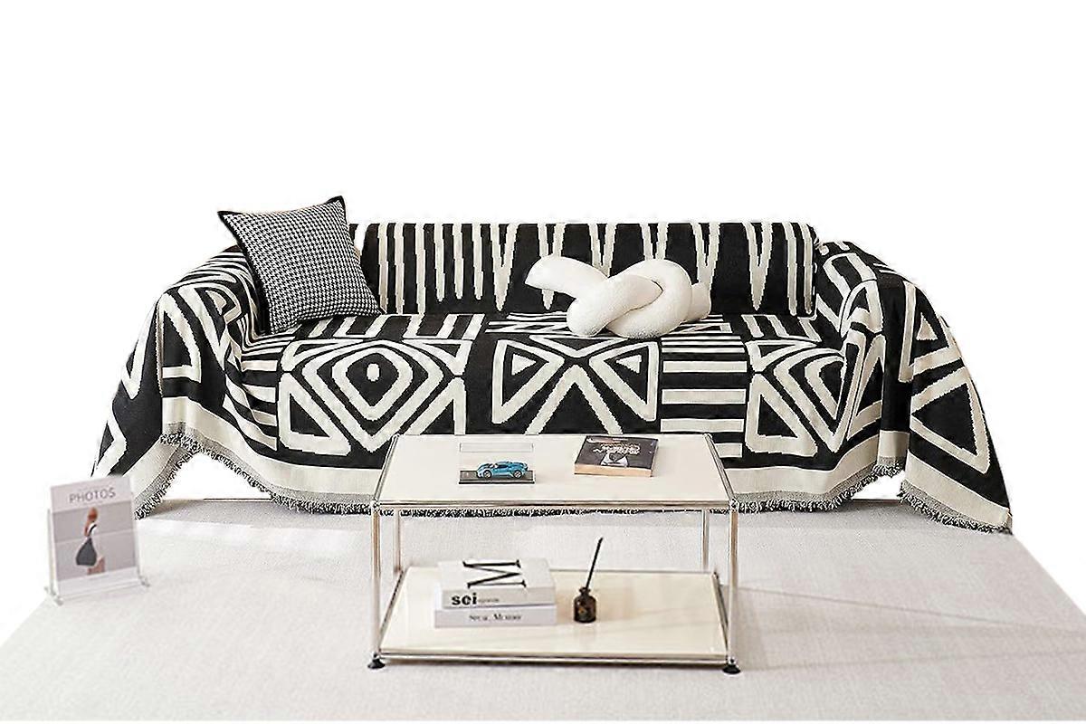 Boho Sofa Plaid Blanket Geometry Couch Cover Ethnic Sofa Cover Slipcover