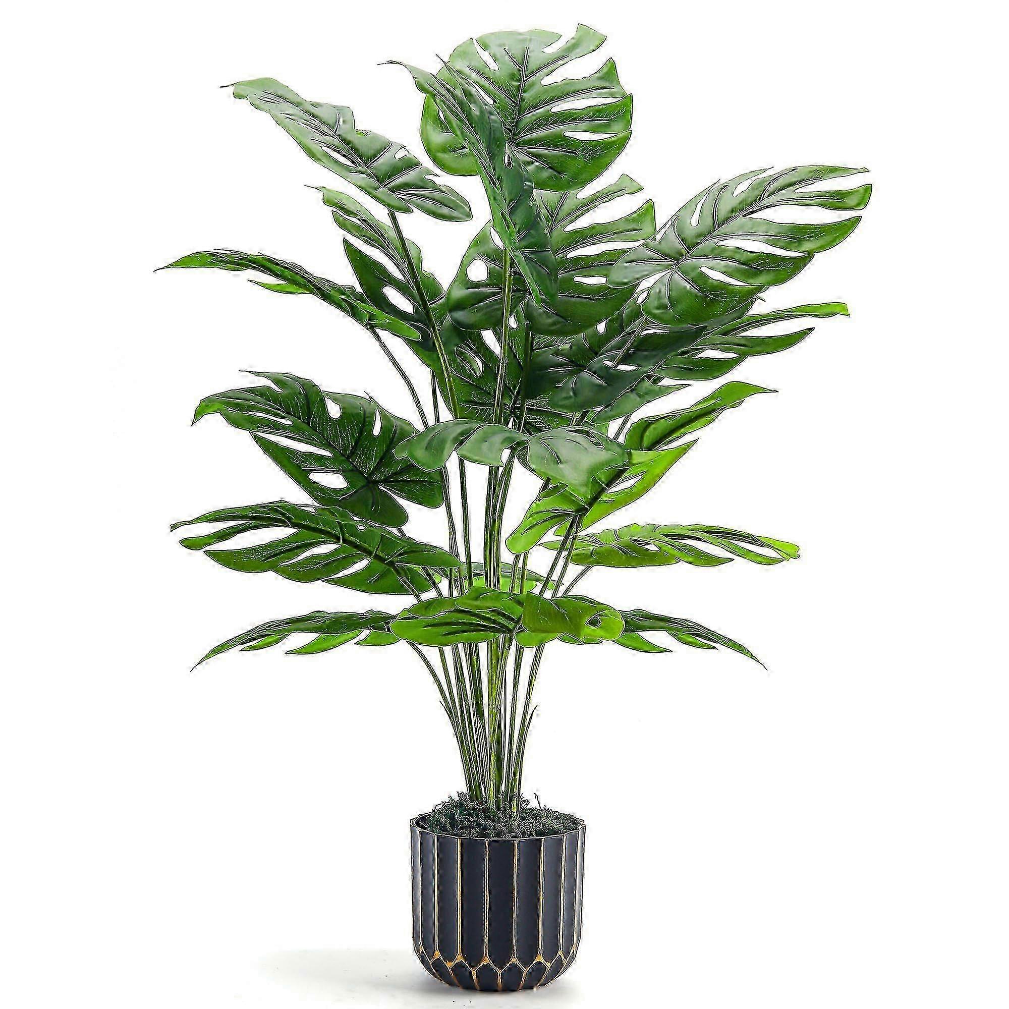 28-inch simulated monstera plant