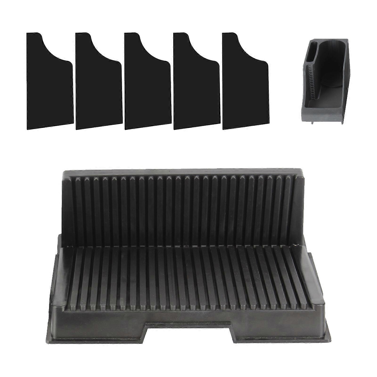 Dust Resistant PEI Sheet Storage System With Tool Container And 5 Acrylic Vertical Partition Panel Multicolor