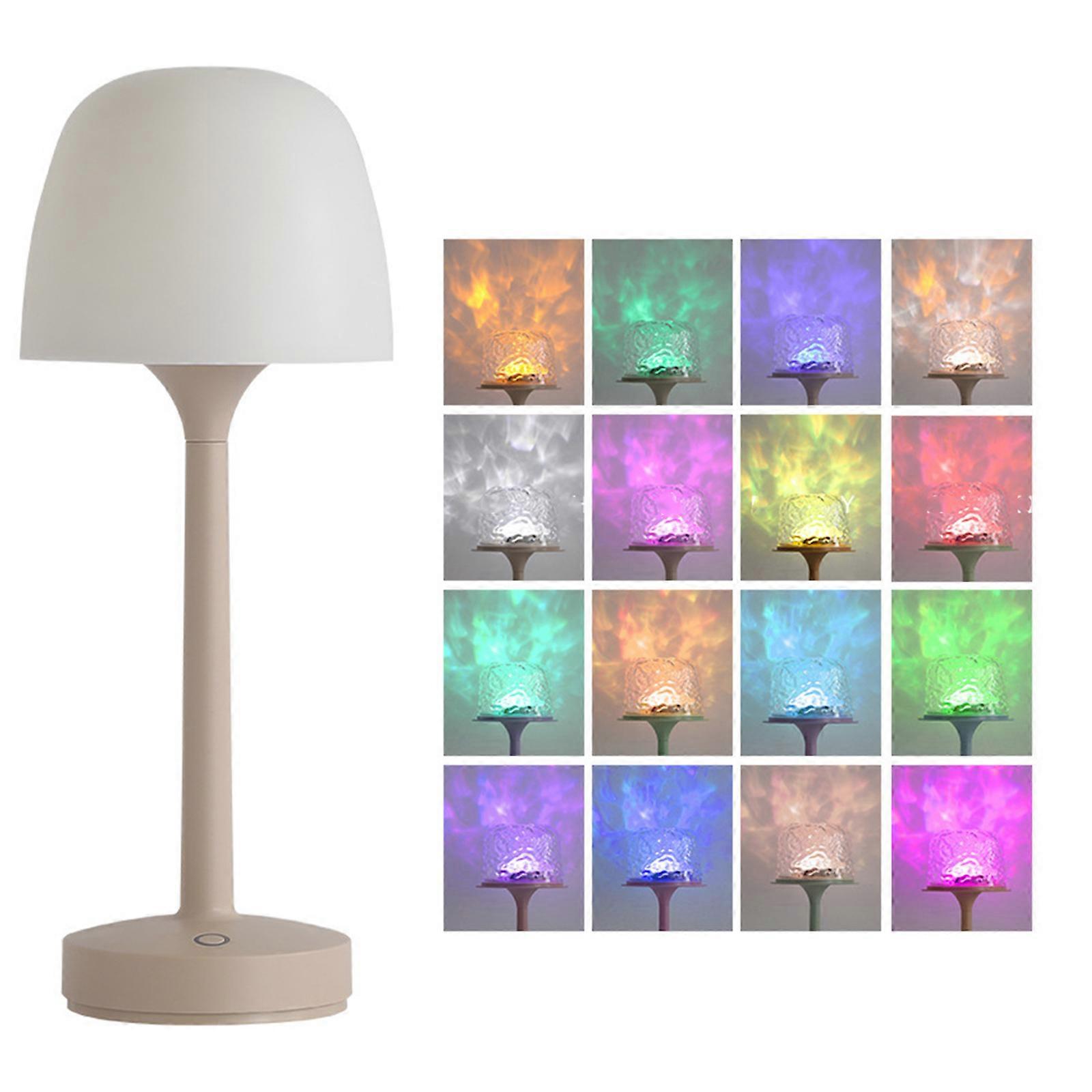 Ocean Lamp Water Ripple Lamp 3/16 Color Night Light Rechargeable Reading Lamp Atmosphere Desk Light Easy to Use Multicolor