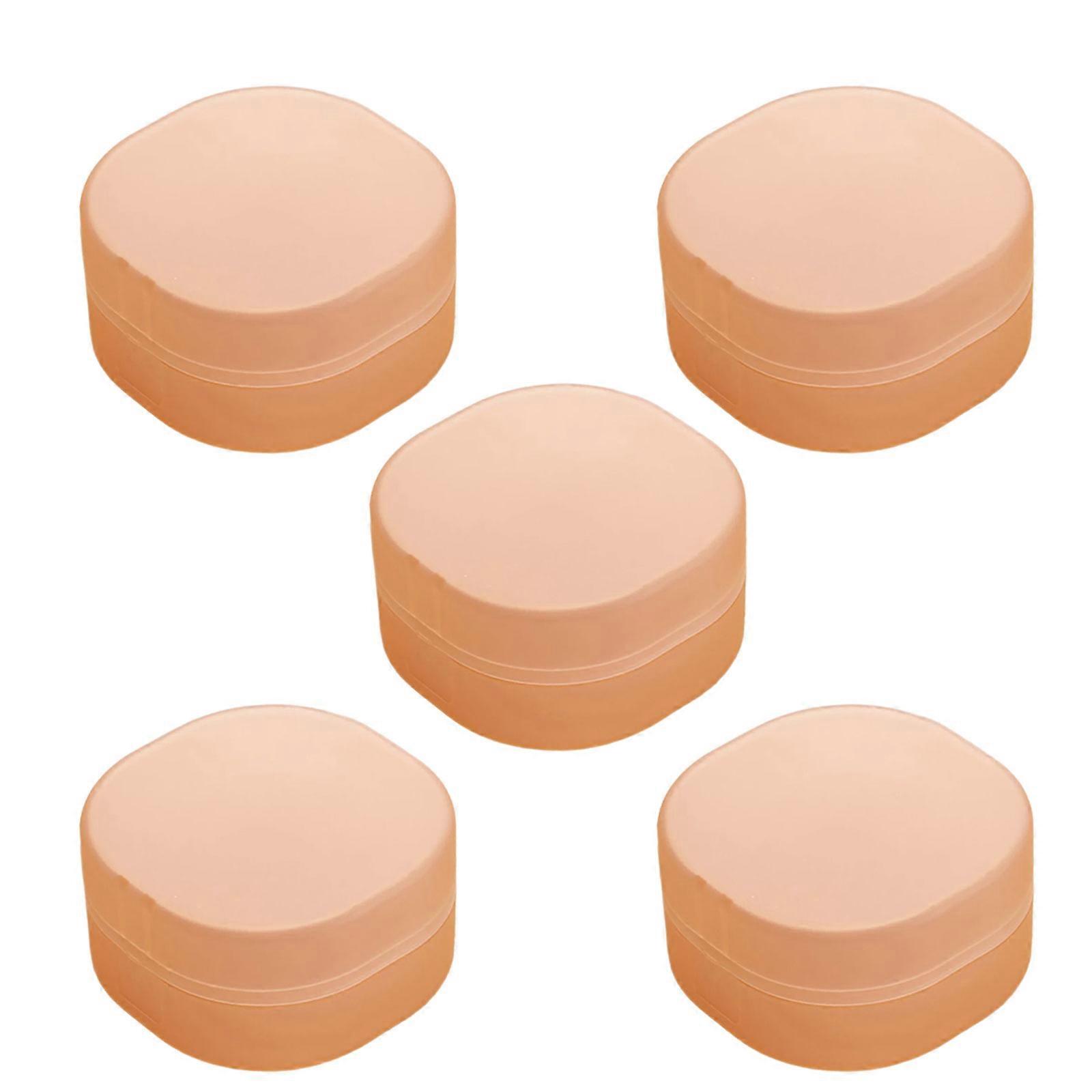 Compact Plastic Makeup Cotton Storage Box Square Design Clear Container Dustproof Lid For Small Spaces Travel  Yellow