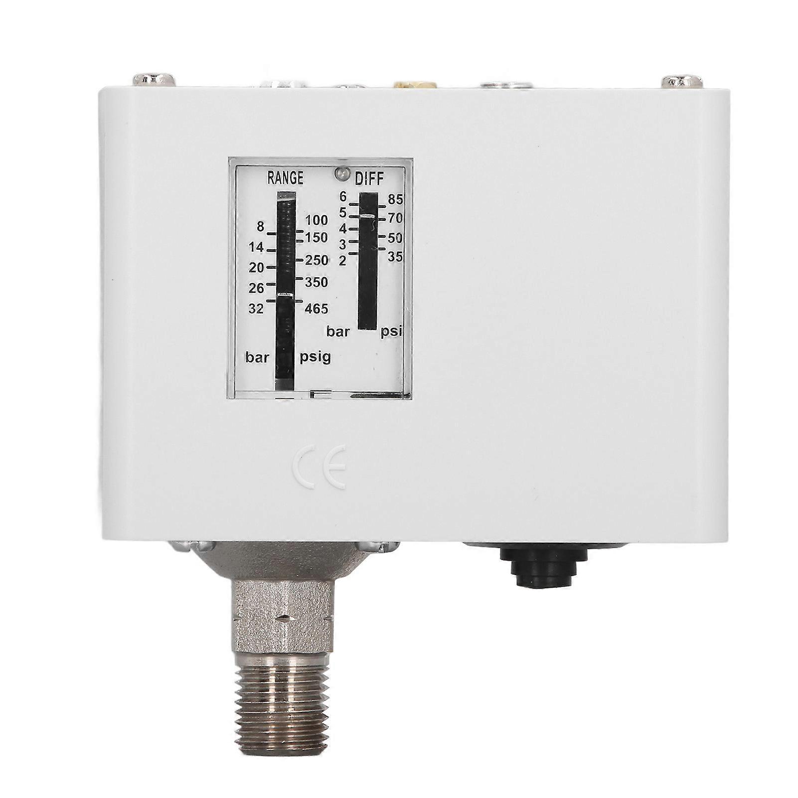 Air Compressor Pressure Switch SPDT Pneumatic Pressure Gauge Adjustable Differential Pressure Controller
