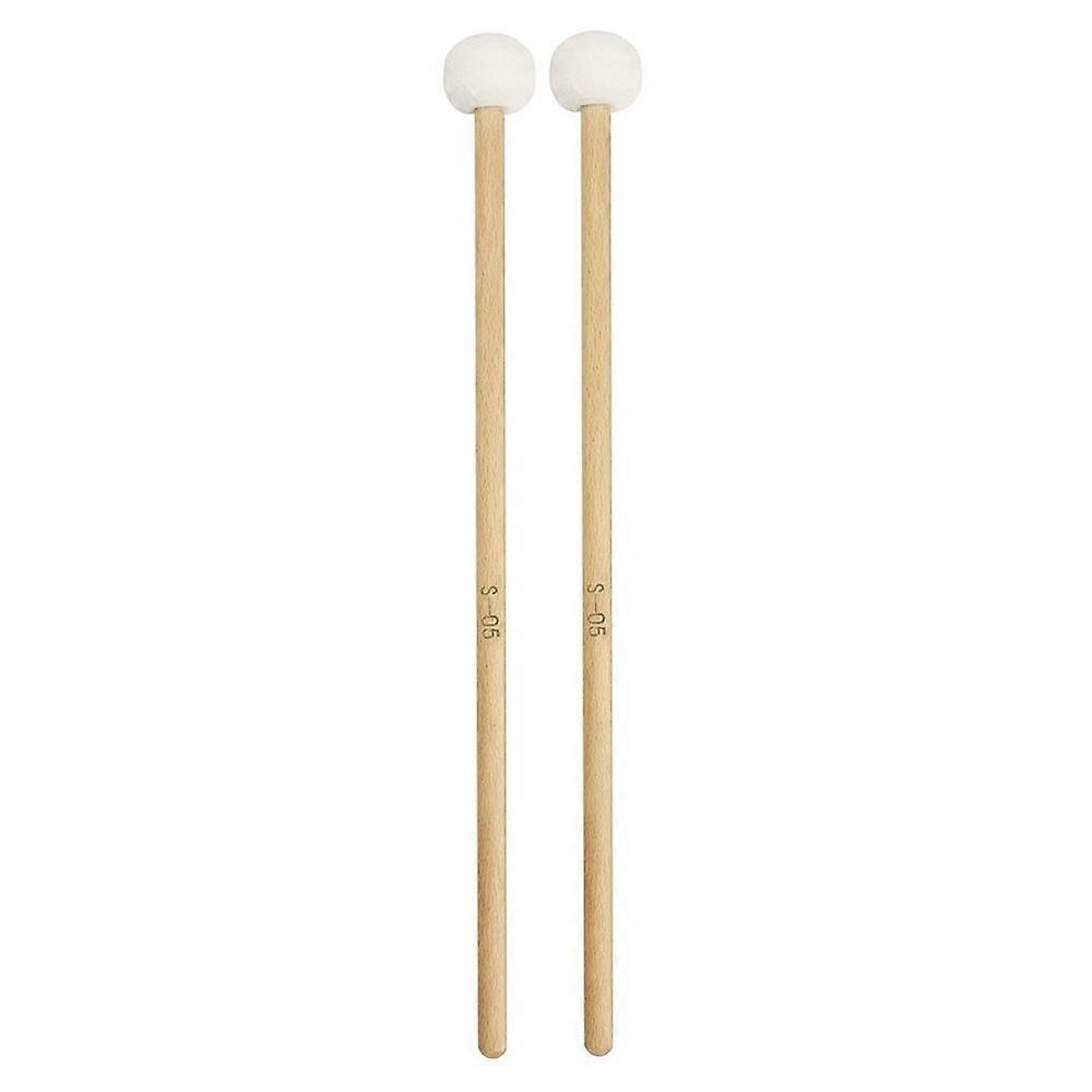 Professional Grade Felt Mallets Drum Sticks Pair with Wood Handle for Percussion Instrument, Ideal for Drummers