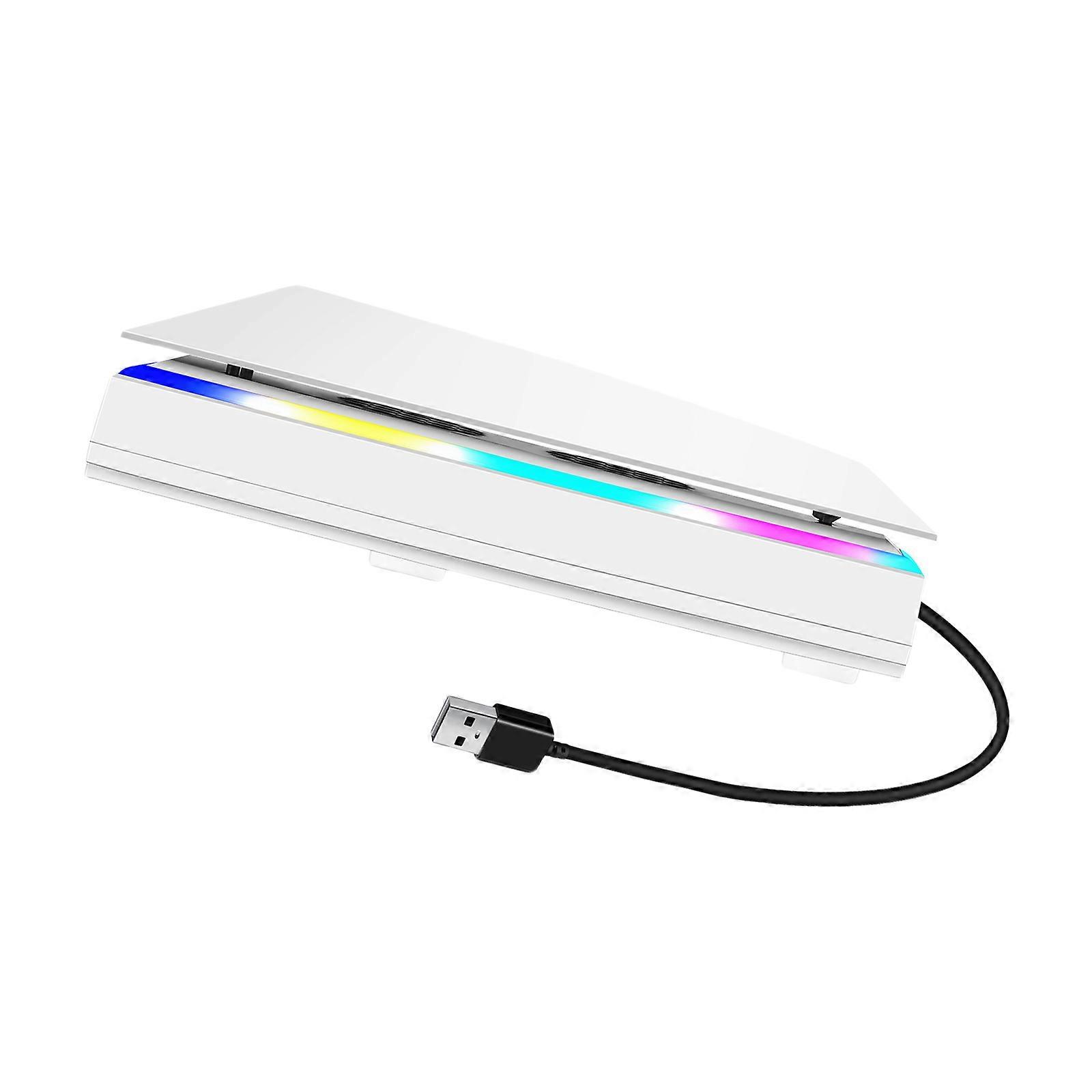 Double  Cooling Fans ABS Fans High Performances Cooling Fan USB power Heat Dissipation System Simple Installation for P5  White