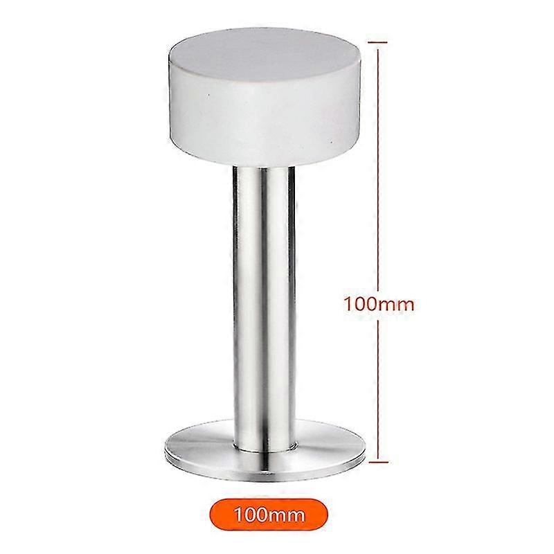 حاجز الباب الأبيض ذاتي اللصق، مصنوع من الستانلس ستيل مع سطح مصد مخفف للصوت (حزمة من 2)