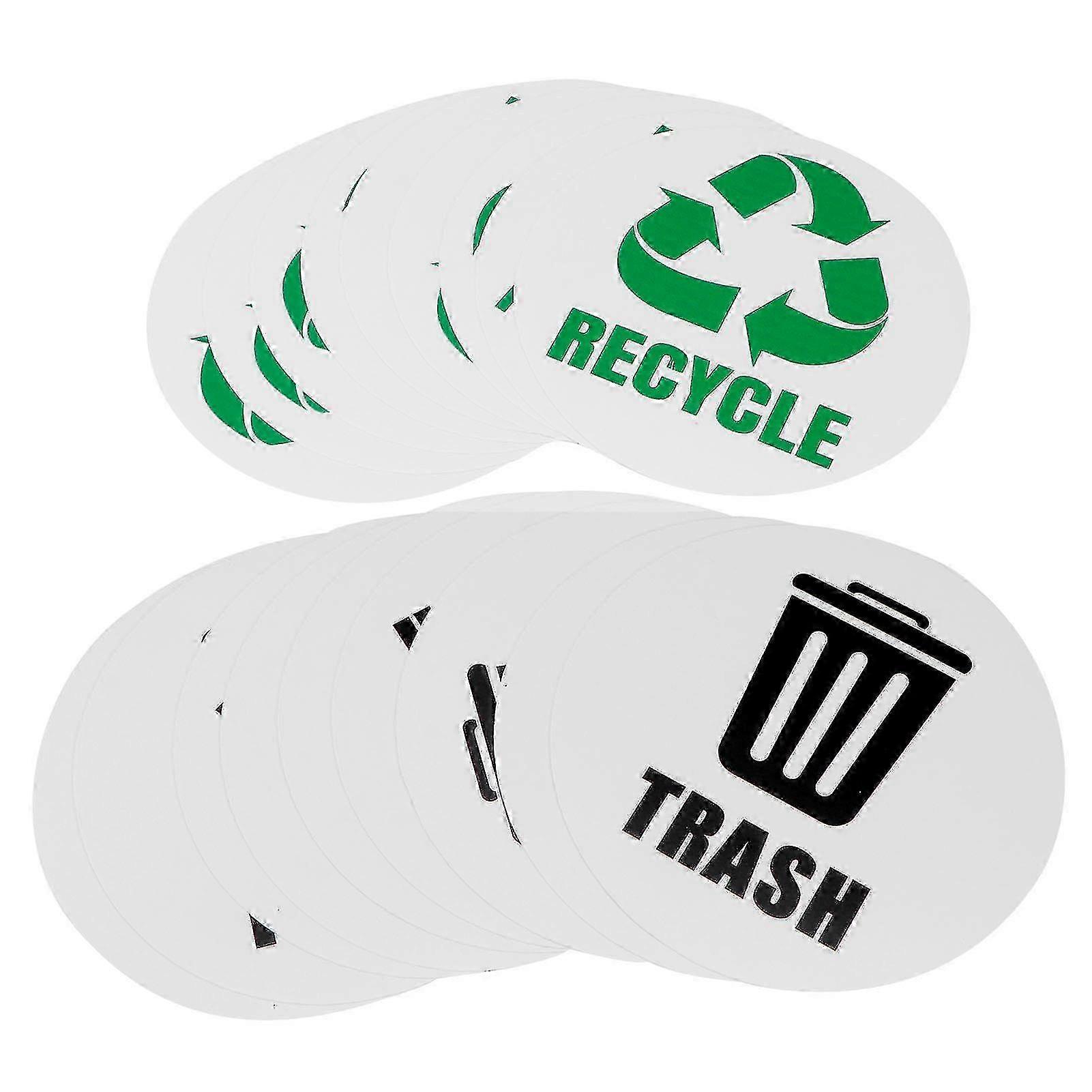 18PCS /Set Waterproof Self Adhesive Recycle Trash Sticker Decal for Cans Garbage Containers Bins