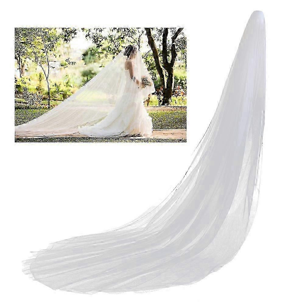 حجاب العروس للمناسبات الخاصة ، طول الكنيسة ، آمن مع قطعة شعر