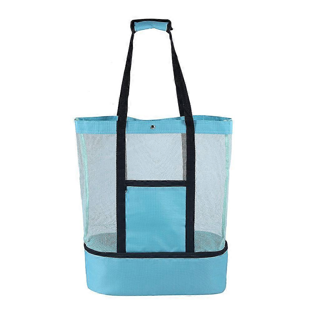 Beach Tote Bag  Durable Large Mesh Beach Bag Portable Double Layer Ice Pack  Dry and Wet Separation Insulation Pack  Suitable for Outdoor Picnic Campi