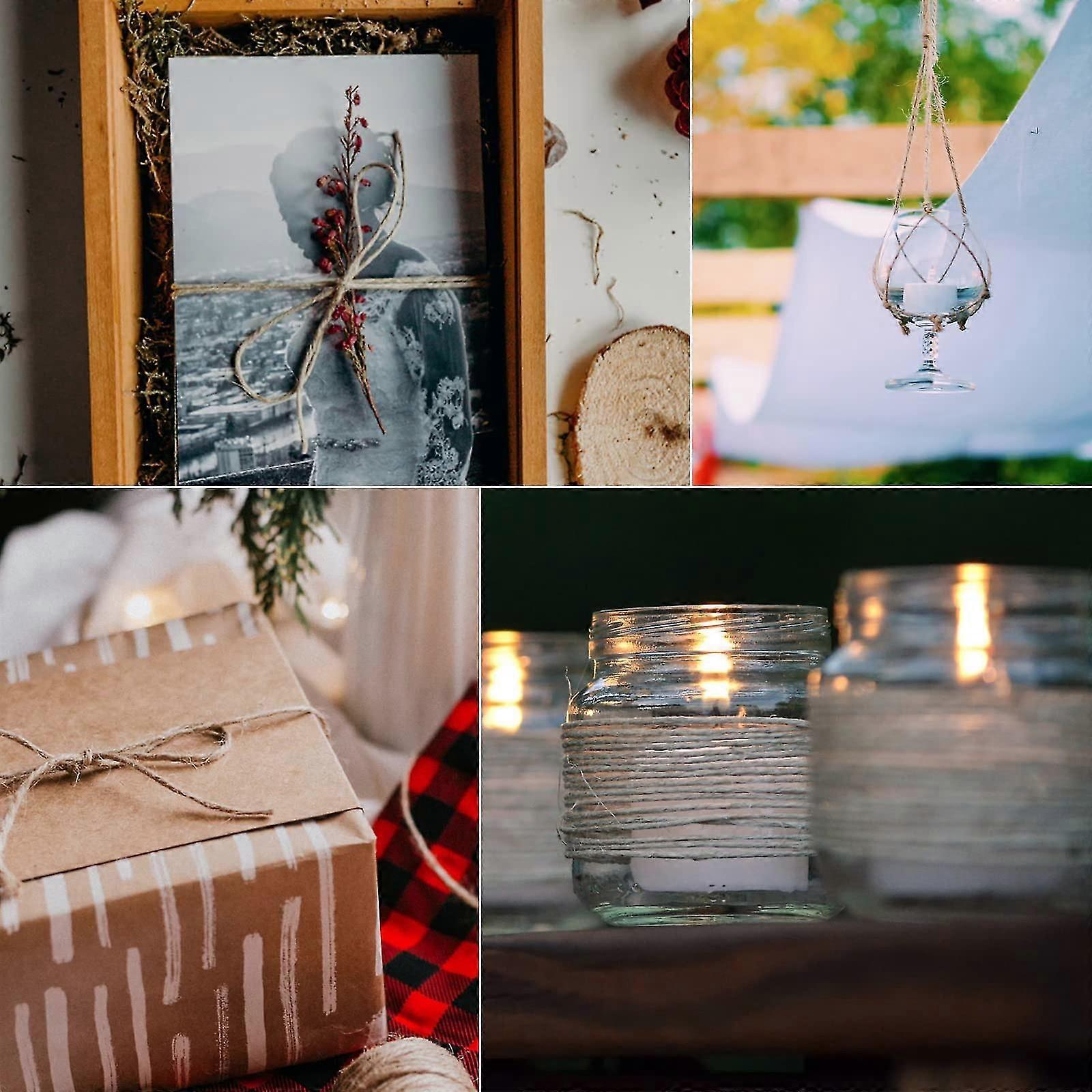 Natural Jute Craft Bakers Twine, 200m Thread Durable String Perfect For Baking Butchers Diy Crafts And Handmade