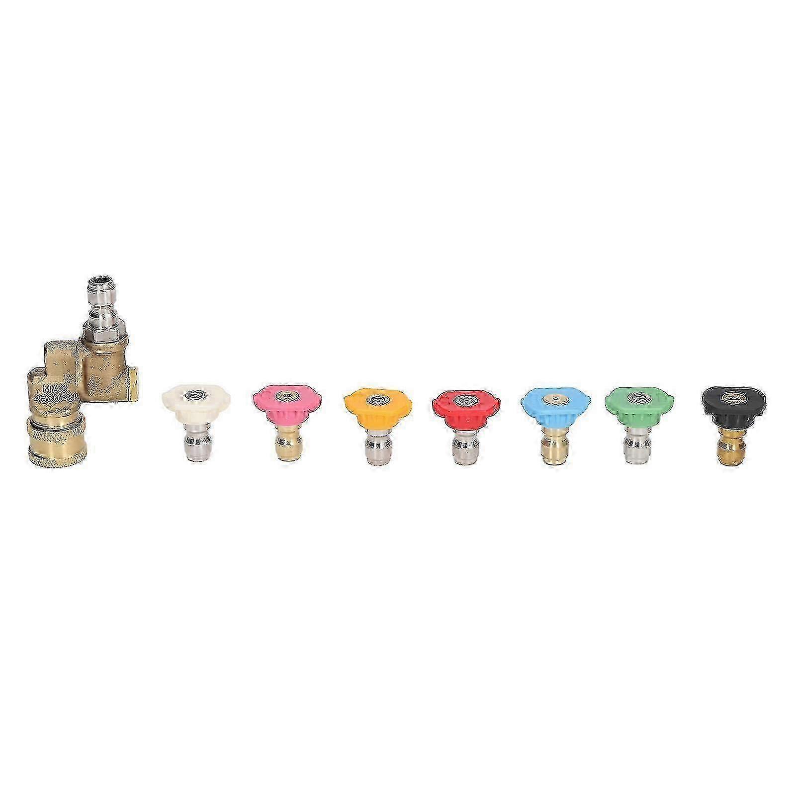 7PCS Pressure Washer Nozzle Tips with Coupler 1/4in Quick Interface 2.5GPM 4500PSI Multiple Degrees 2025