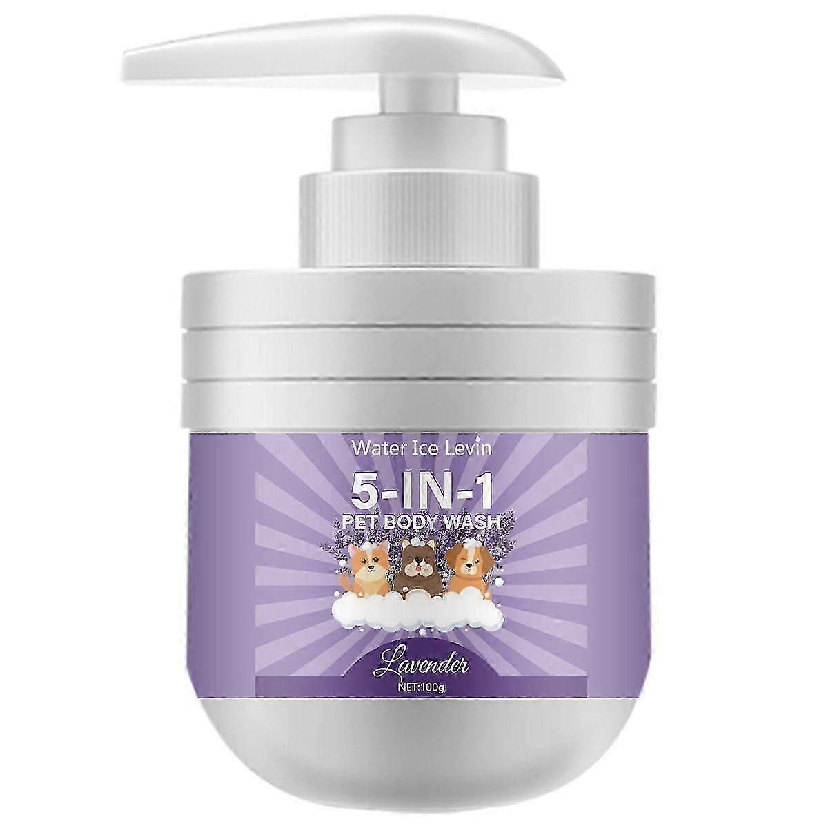 Șampon și balsam 5 în 1 pentru câini - Curăță, hrănește, hidratează, dezodorizează, descurcă, cu parfum calmant de lavandă și ulei de cocos