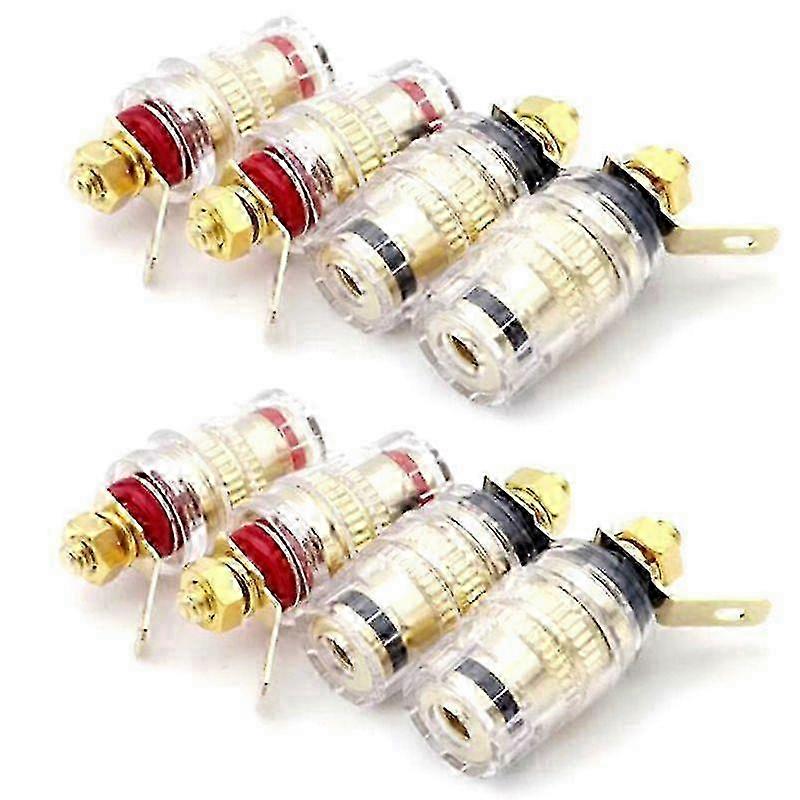 8pcs/set Speaker Terminal Binding Post 4mm Banana Plug Socket Amplifier Connector for Loudspeakers