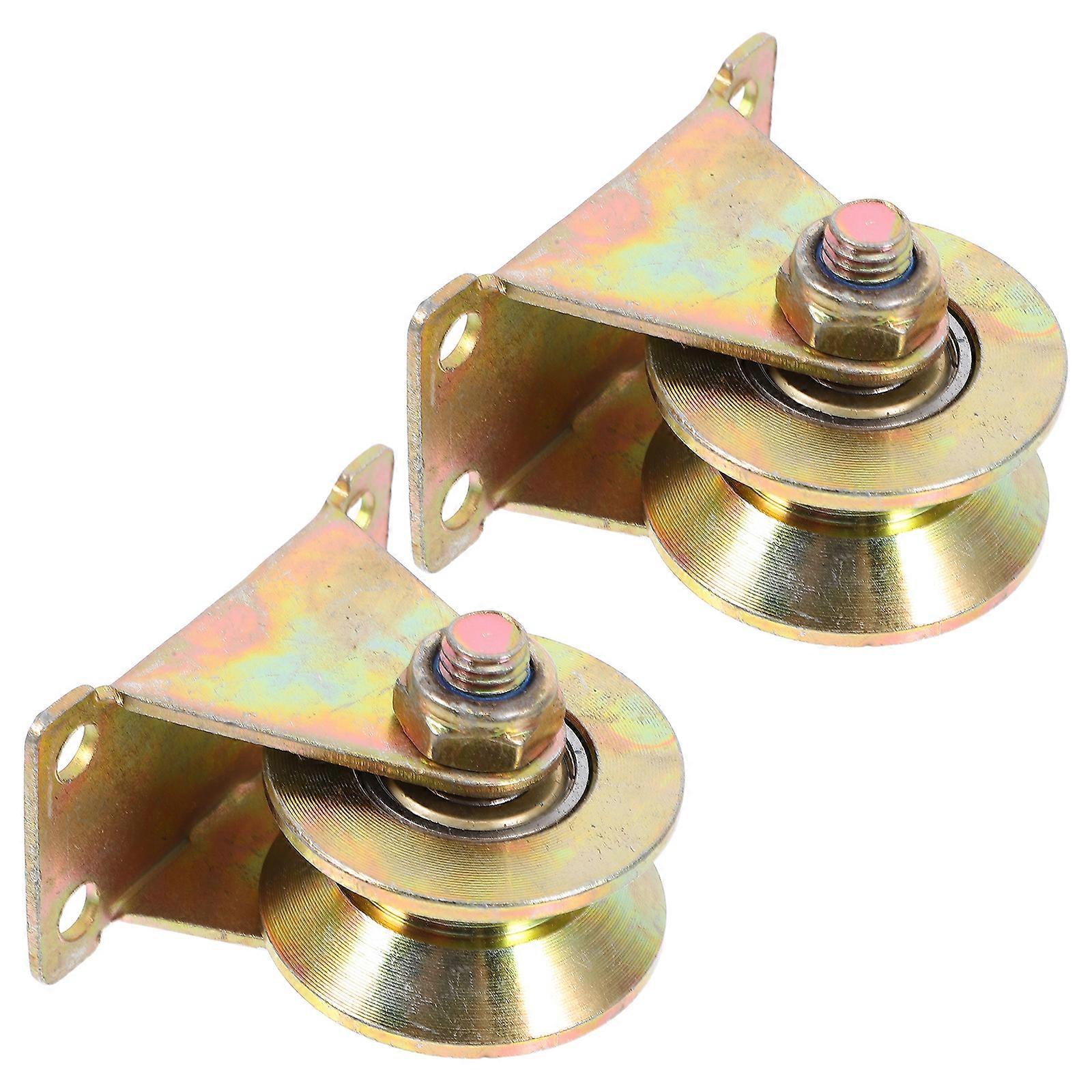 Cable Pulley System 2Pcs Towing Wheel Designed For Garage Use With V-Shaped Groove Ensuring Easy Installation