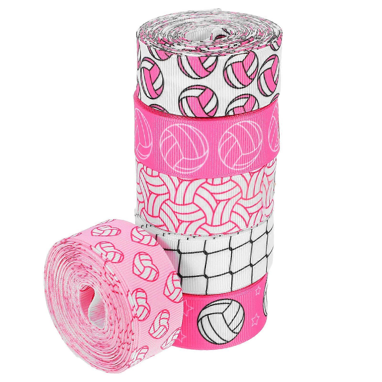 Volleyball Ribbon Grosgrain Ribbon for DIY Wrapping 6Pcs Assorted Color