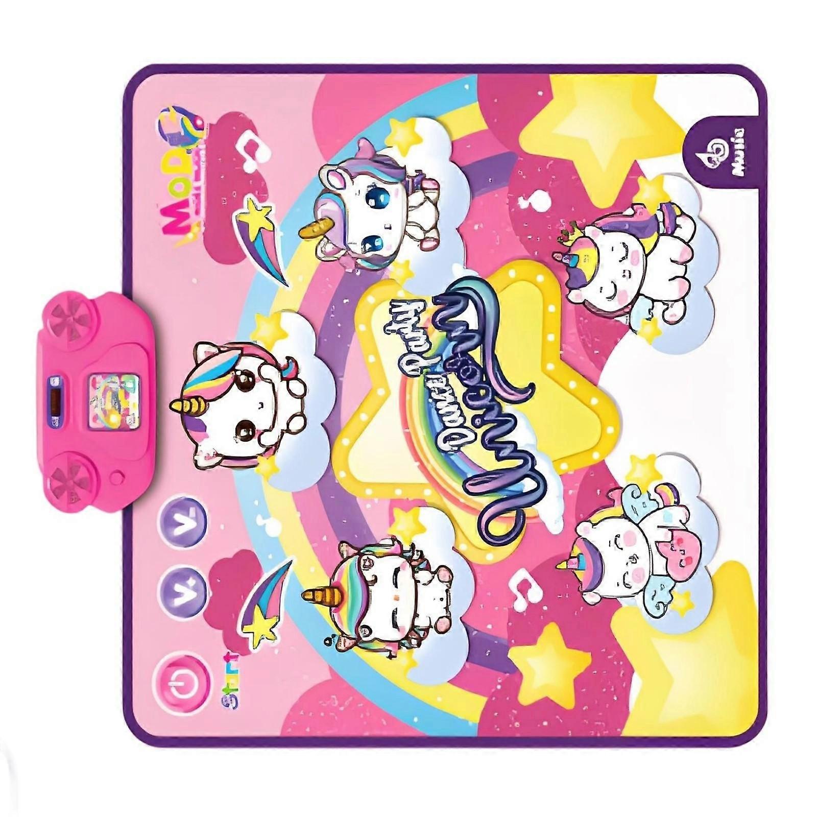 Interactive Dance Mat with Aerobic Exercise Functions to Promote Growth and Coordination Kids Dance Exercise Mat Multicolor