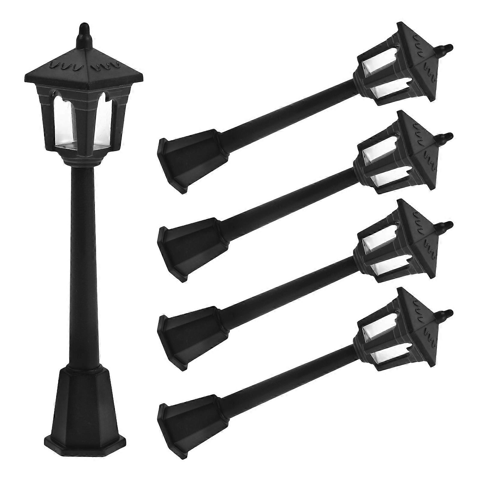 Dollhouse Miniature Pathway Lamppost Model Lamp Post for 5Pcs Set