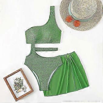 Women's Cutout One Piece Swimsuit One Shoulder Swimwear Ribbed Monokini Bathing Suits