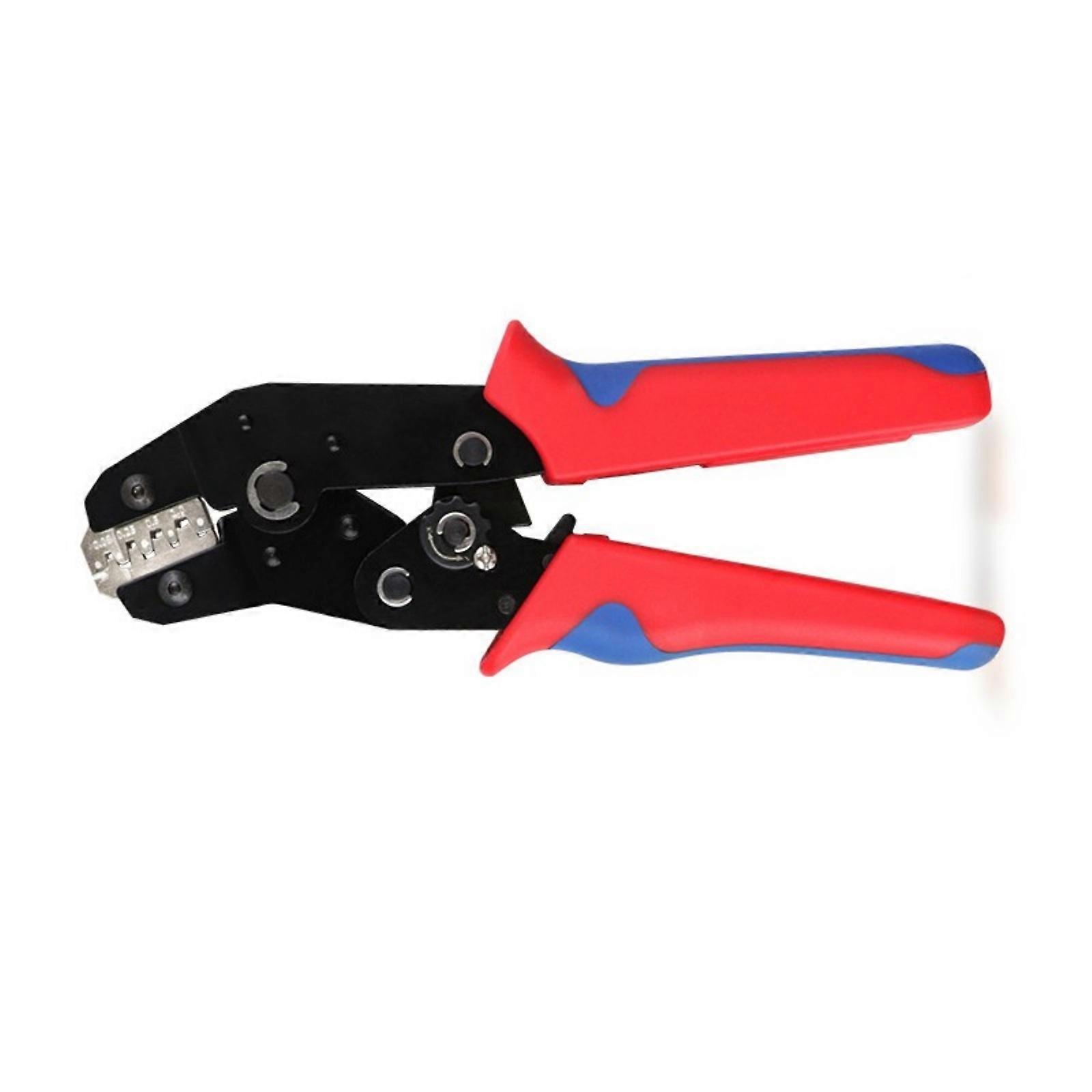 Lightweight Handheld Crimping Pliers Tool for Tube Terminals and Battery Cables with Quick Release Feature 0.08 to 1mm²  Red and blue