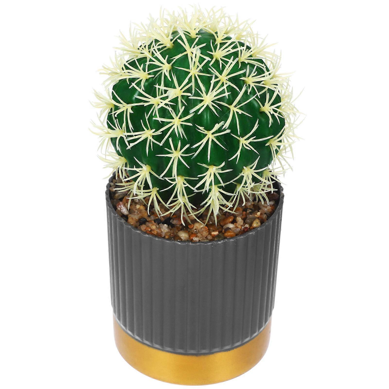 Artificial Potted Cactus Ornament Realistic Simulation Succulent Cactus Potted Plant for Table Decor