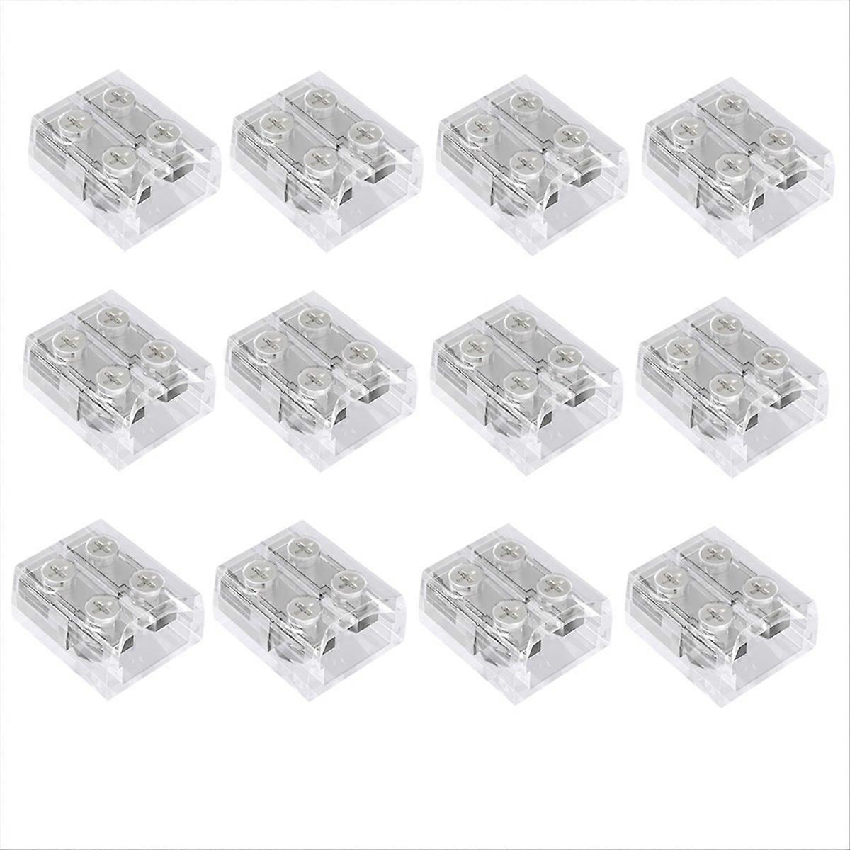 12 Pack LED Connector 2 Pin 8mm Solderless LED Tape Lights Connector Transparent LED Strip Lights Co
