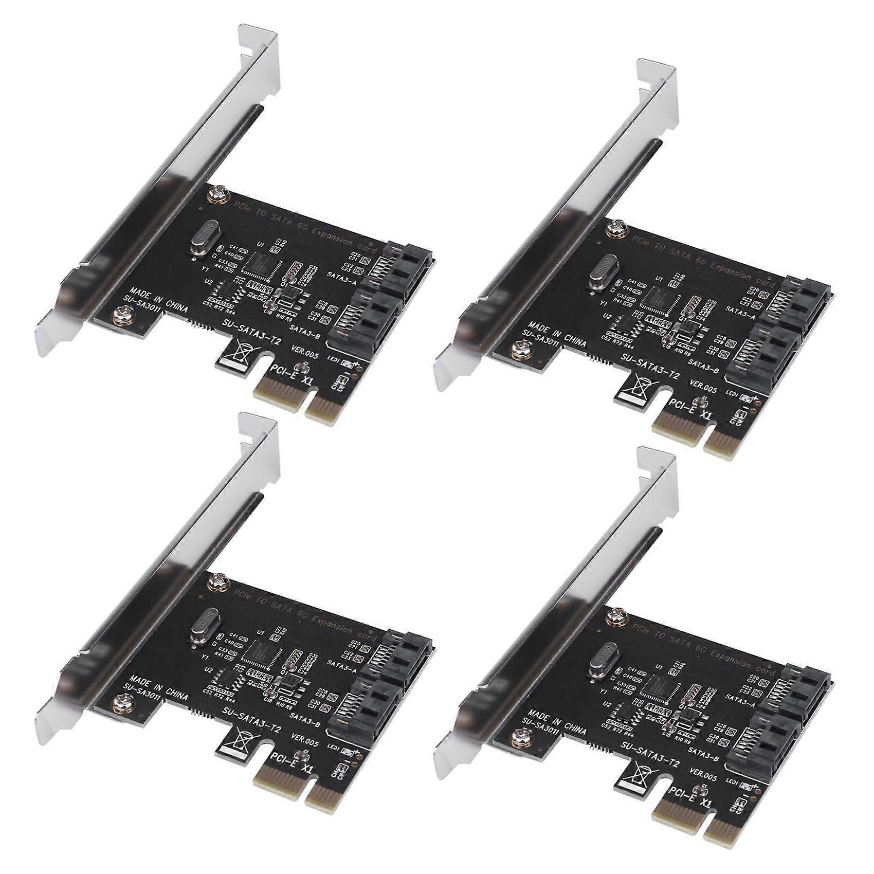 4X PCIe PCI Express to SATA3.0 2-Port SATA III 6G Expansion Controller Card Adapter