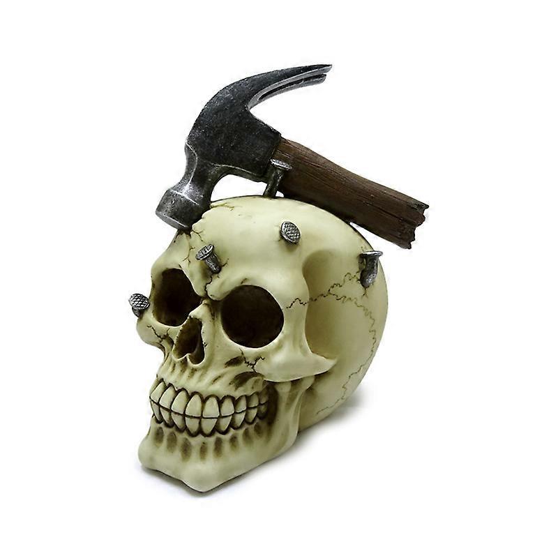 Decorative Ornament - Skull with Hammer  Nails 1 Pack