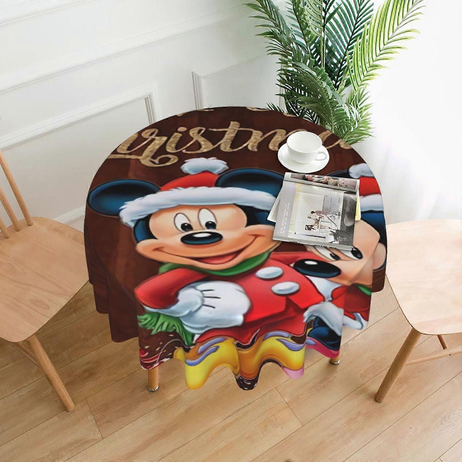 Mi-Ckey Mouse Christmas Rectangular Tablecloth, Water Resistance Antiwrinkle Spillproof Soft Fabric, 60in compatible with dining room, parties,
