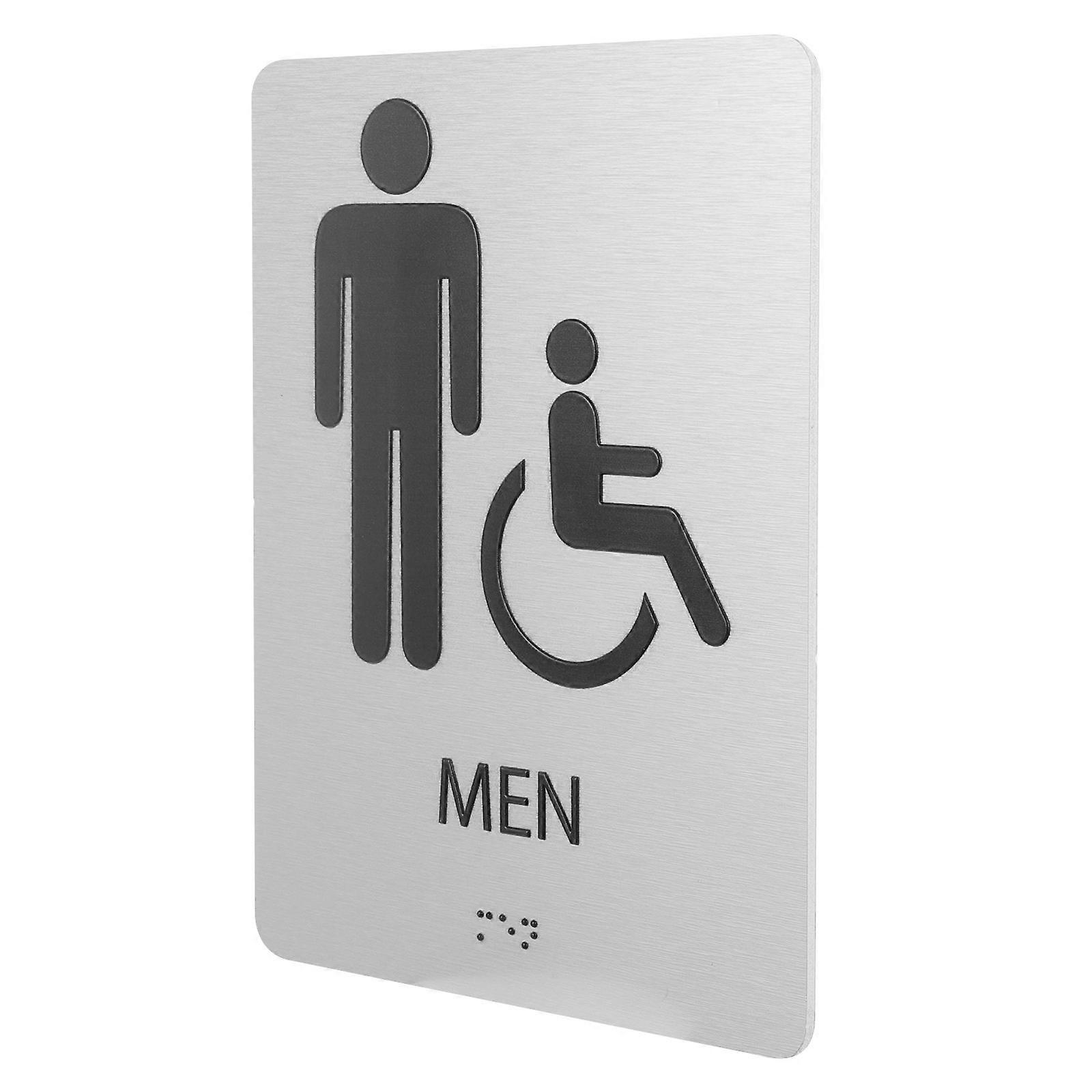 Aluminium-Plastic Panel Braille Restroom Sign for Office 3Pcs